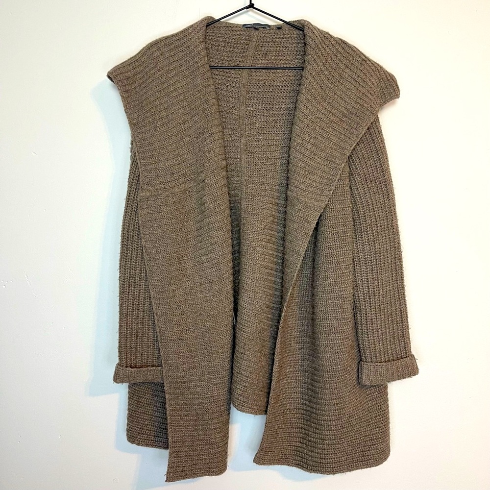 VINCE Chunky Knit Alpaca Blend Hooded Cardigan S